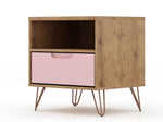 Nuuk I Night Table Set of 2 - Nature/Rose Pink