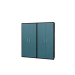 Lunde Storage Cabinet - Matte Black/Aqua Blue - Set of 2