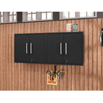 Lunde Floating Garage Cabinet - Matte Black - Set of 2