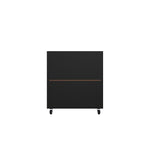 Lunde Mobile Garage Cabinet - Matte Black/Aqua Blue - Set of 2