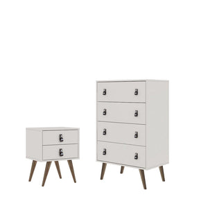 Torsted Chest and Night Table Set - White