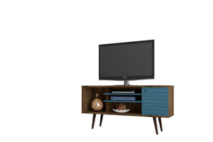 Lekedi 53" TV Stand - Rustic Brown/Aqua Blue