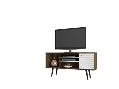 Lekedi 53" TV Stand - Matte White/Rustic Brown