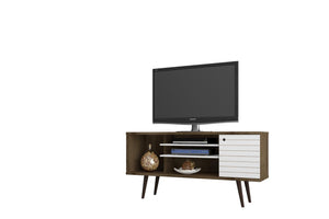 Lekedi 53" TV Stand - Matte White/Rustic Brown