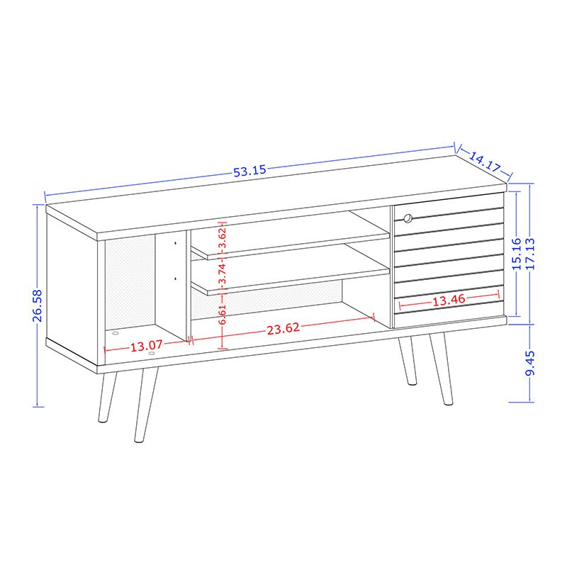 Lekedi 53" TV Stand - Rustic Brown/Yellow