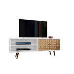 Lekedi 63" TV Stand - White/3D Brown Print