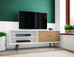 Lekedi 63" TV Stand - White/3D Brown Print