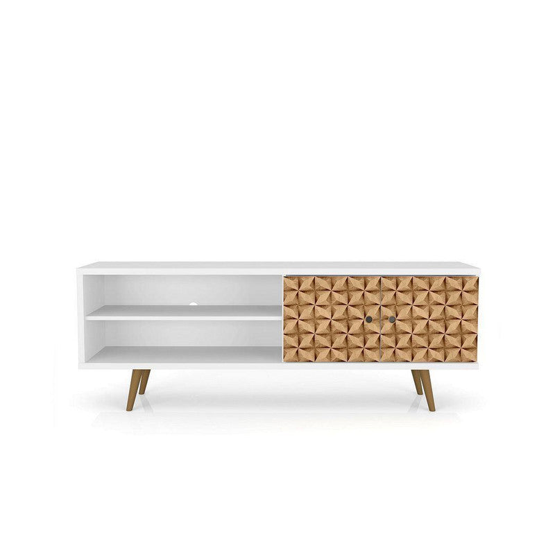 Lekedi 63" TV Stand - White/3D Brown Print