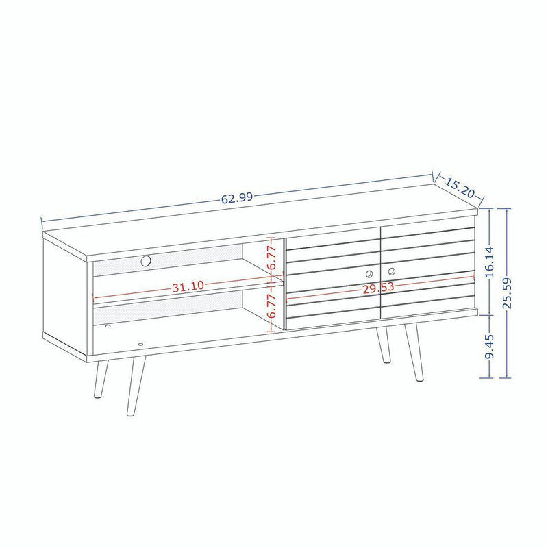 Lekedi 63" TV Stand - Rustic Brown/Yellow