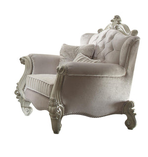 Escalera Accent Chair - Ivory Velvet and Bone White