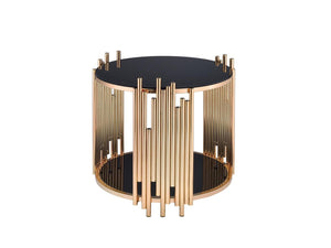 Dais Tempered Glass End Table - Gold