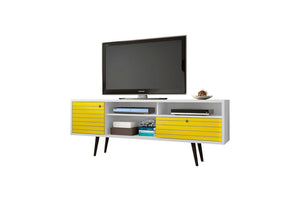 Lekedi 71" TV Stand - White/Yellow