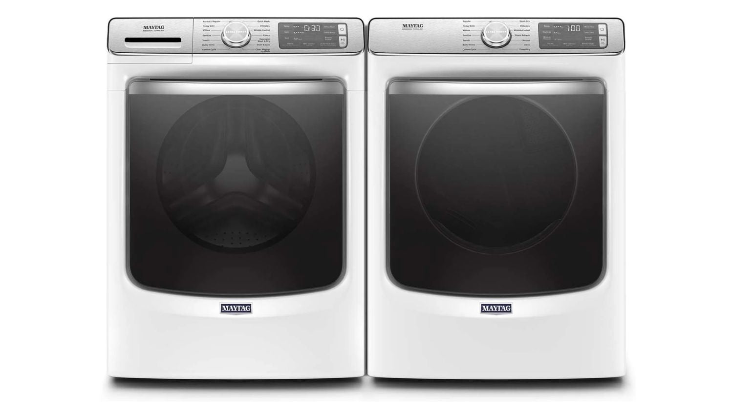 Maytag White Front-Load Washer (5.8 cu. ft.) & Electric Dryer (7.3 cu. ft.) - MHW8630HW/YMED8630HW