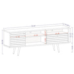 Lekedi 71" TV Stand - White/Aqua Blue