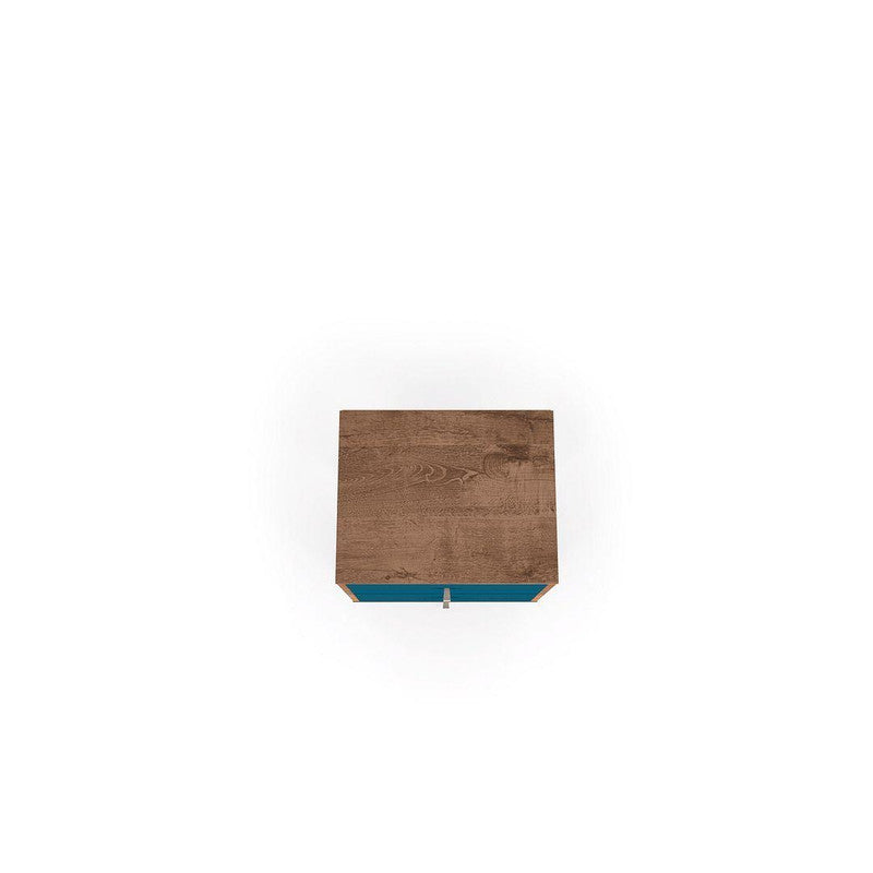 Lekedi II Night Table - Rustic Brown/Aqua Blue