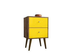 Lekedi II Night Table - Rustic Brown/Yellow