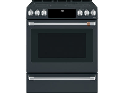GE Café Matte Black 30" Electric Range with Built-in WiFi and No-Preheat Air Fry (5.7 Cu. Ft) - CCES700P3MD1