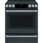 Café Matte Black 30" Electric Range with Built-in WiFi and No-Preheat Air Fry (5.7 Cu. Ft) - CCES700P3MD1