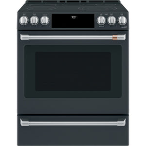 GE Café Matte Black 30" Electric Range with Built-in WiFi and No-Preheat Air Fry (5.7 Cu. Ft) - CCES700P3MD1