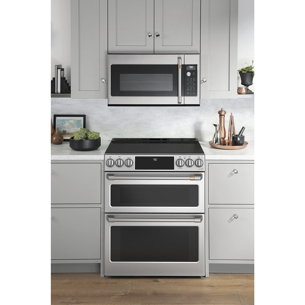 Café Stainless Steel 30" Electric Double Oven Range with Built-in Wifi and No-Preheat Air Fry (6.7 Cu. Ft) - CCES750P2MS1