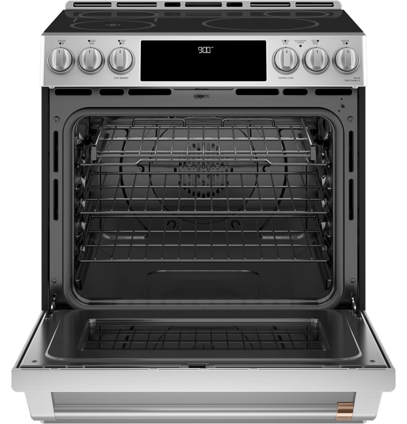 Café™ Stainless Steel 30" Smart Slide-In, Front-Control, Induction and Convection Range with In-Oven Camera (5.7 Cu. Ft) - CHS90XP2MS1