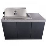 Forno Rimini Gray Countertop Outdoor Kitchen with 30" 62,600 BTU BBQ and Beverage Centre - FODKT2544BLK