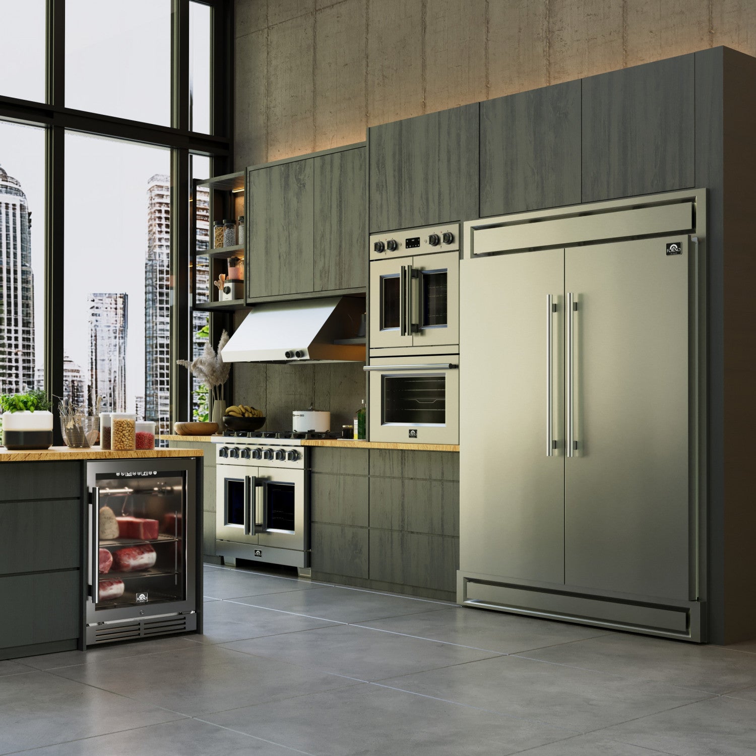 Forno Maderno 60" Stainless Steel 2-piece Built-In Convertible Refrigerator/Freezer (27.2 Cu. Ft.) - FFFFD1722-60S