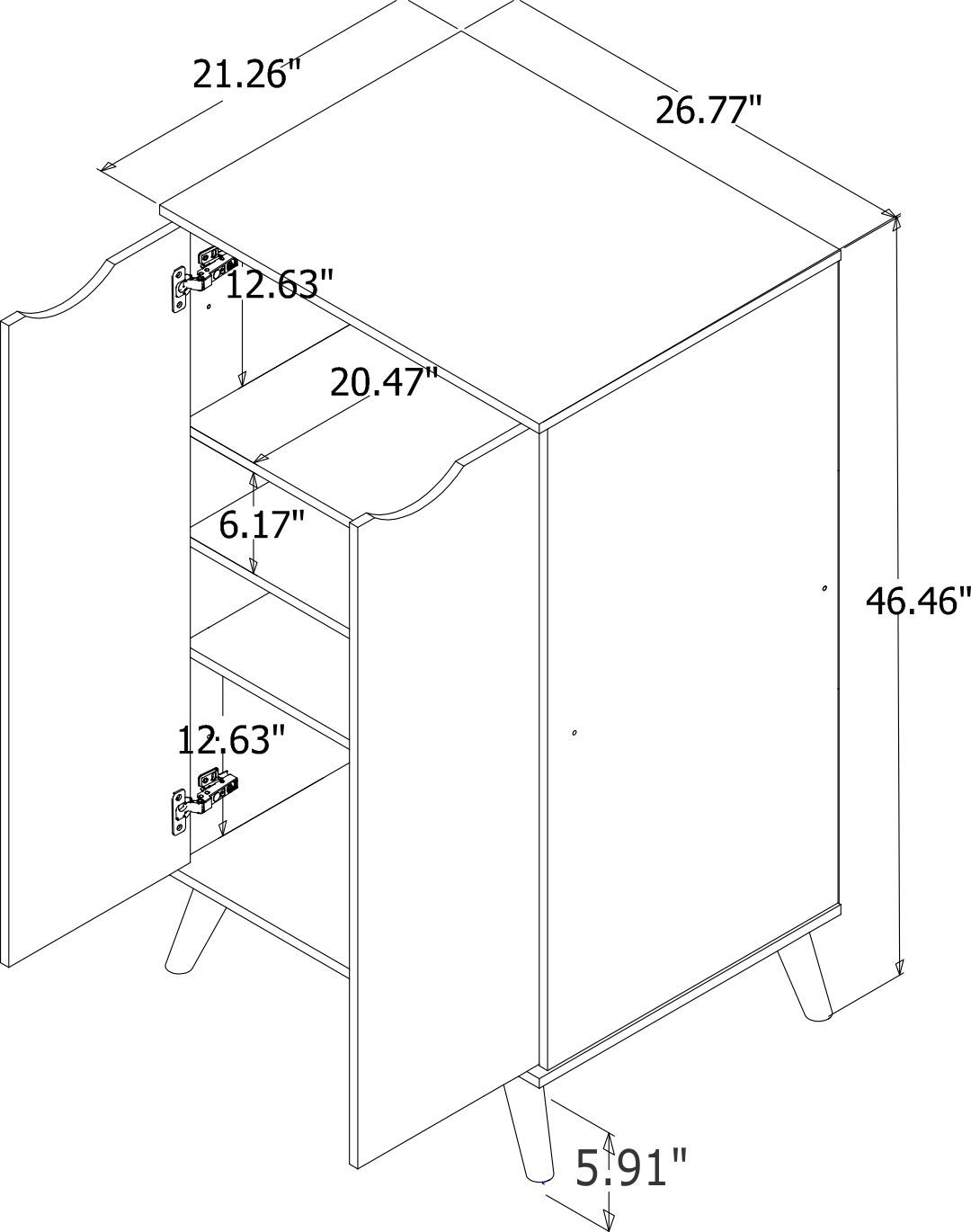 Applesham Shoe Closet - Black