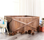 Larvik Wooden Box Christmas Tree Collar - Brown