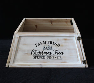 Arendal Large Wooden Farmhouse Christmas Tree Collar - Whitewashed