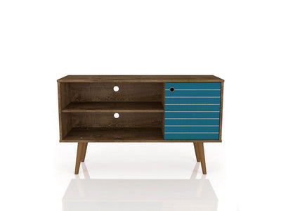 Lekedi 42" TV Stand - Rustic Brown/Aqua Blue