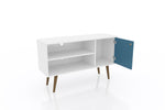 Lekedi 42" TV Stand - Gloss White/Aqua Blue