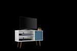 Lekedi 42" TV Stand - Gloss White/Aqua Blue