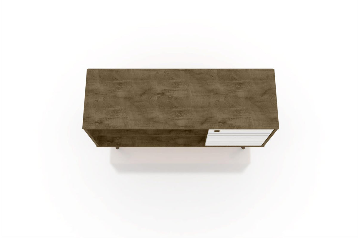 Lekedi 42" TV Stand - Matte Rustic Brown/White