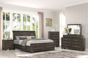 Louis 5-Piece King Storage Bedroom Package - Grey