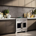 Forno Capriasca 36" Stainless Steel French Door Freestanding Gas Range (5.36 Cu. Ft.) - FFSGS6460-36