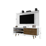 Lekedi 63" TV Stand and Panel Set - White/Rustic Brown