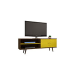 Lekedi 63" TV Stand and Panel Set - Rustic Brown/Yellow