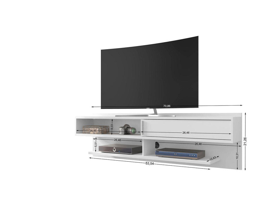 White gloss floating discount entertainment center