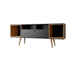 Ciyun 63" TV Stand - Black/Cinnamon