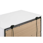 Allister Night Table - White, Gunmetal Grey