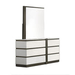 Allister 6 Drawer Dresser - White, Gunmetal Grey