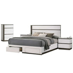 Allister 5-Piece Queen Storage Bedroom Package - White, Gunmetal Grey