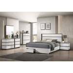 Allister 6 Drawer Dresser - White, Gunmetal Grey