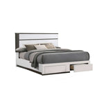 Allister 6-Piece Queen Storage Bedroom Package - White, Gunmetal Grey