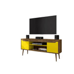 Gatutca TV Stand - Rustic Brown/Yellow
