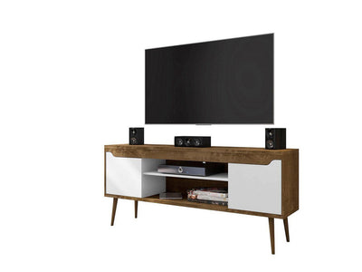 Gatutca TV Stand - Rustic Brown/White