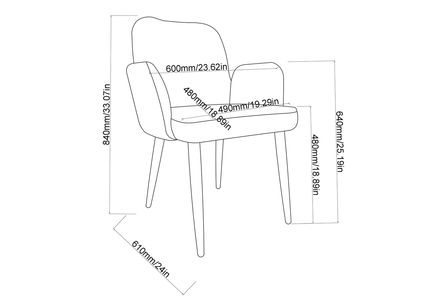 Wynn Dining Chair - Grey - Set of Two