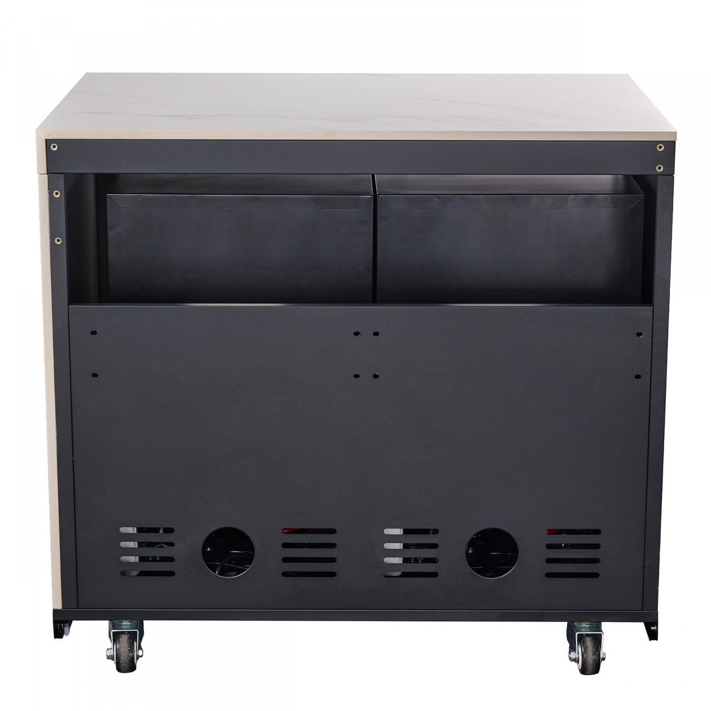 Forno Rimini White Countertop Outdoor Kitchen with 30" 62,600 BTU BBQ and 2 Beverage Centres (4.8 Cu. Ft.) - FODKT2575WHT