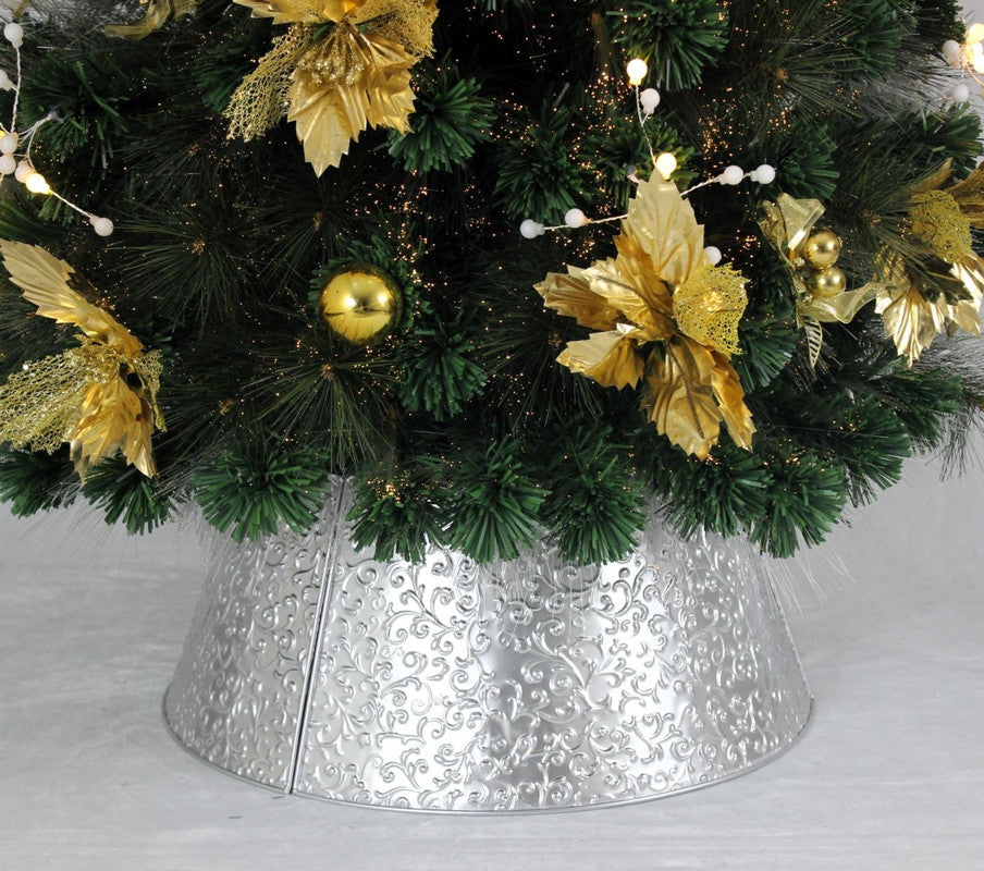Jingle Metal Christmas Tree Collar - Silver